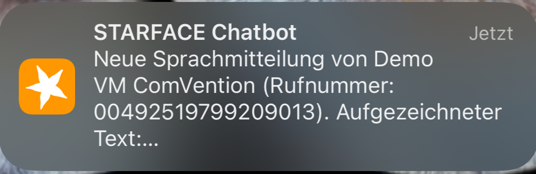Pushmeldung für eingehende Nachricht auf iOS